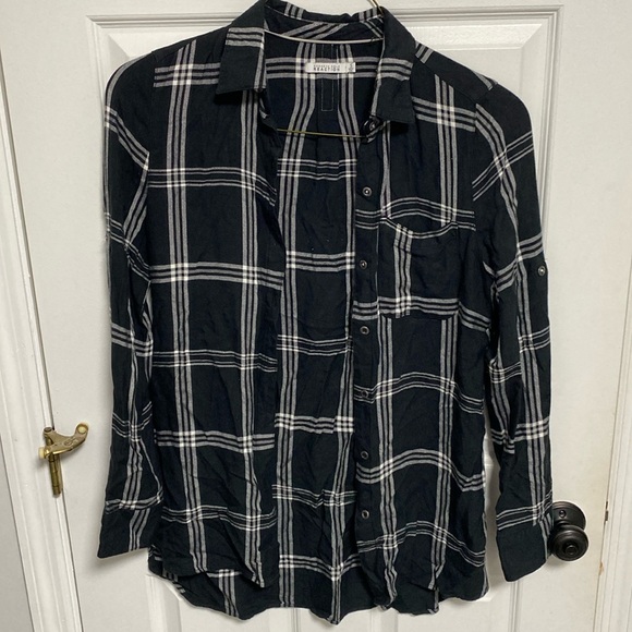 Kenneth Cole reaction size small black and white striped flannel - Picture 1 of 5